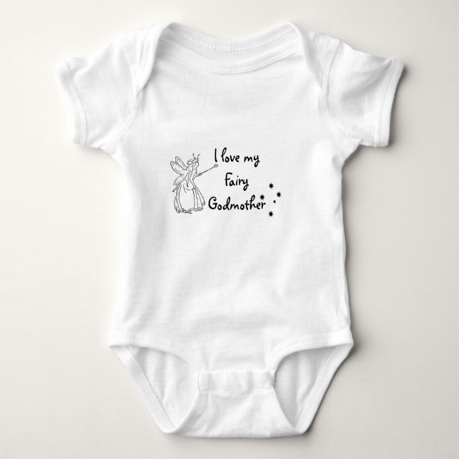 Body Para Bebê Eu amo minha madrinha feericamente (Frente)