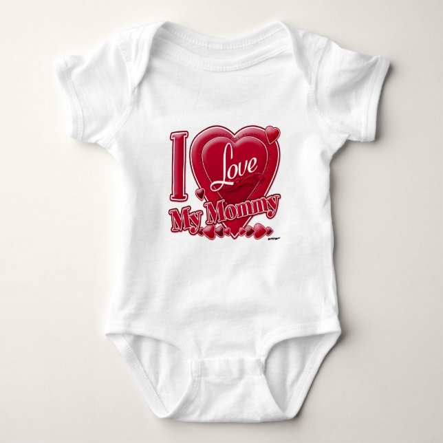 Body Para Bebê Eu amo minha Mamãe - coração (Frente)