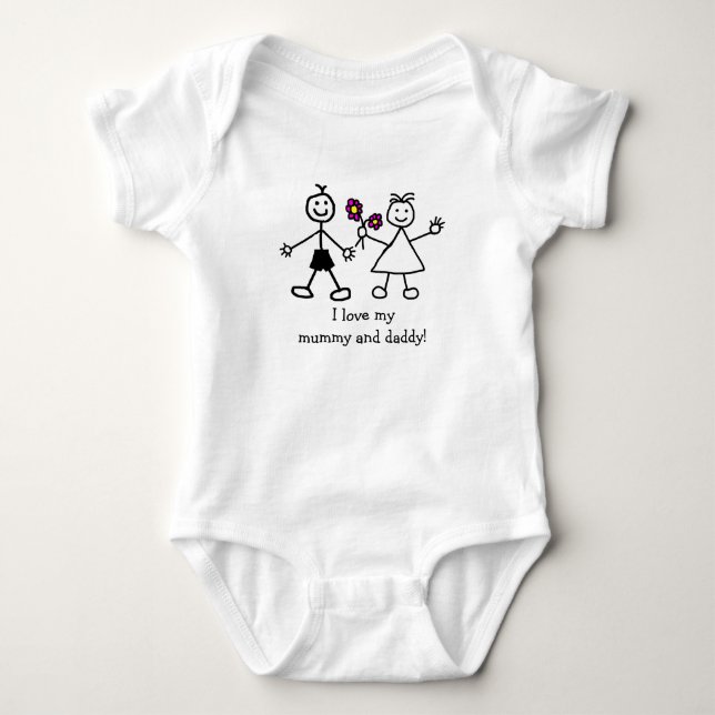Body Para Bebê Eu amo minha mamãe e papai (Frente)