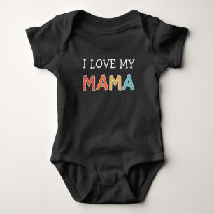 Body Para Bebê Eu Amo Minha Mamãe Retro Fofo