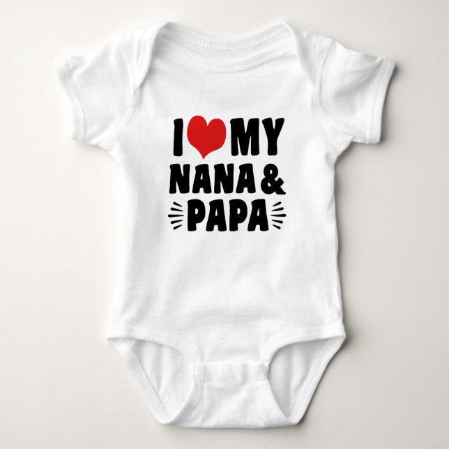 Body Para Bebê Eu Amo Minha Nana E Papai (Frente)