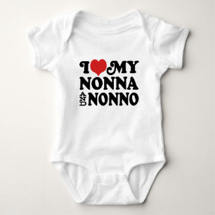 Body Para Bebê Eu amo minha Nonna e Nonno