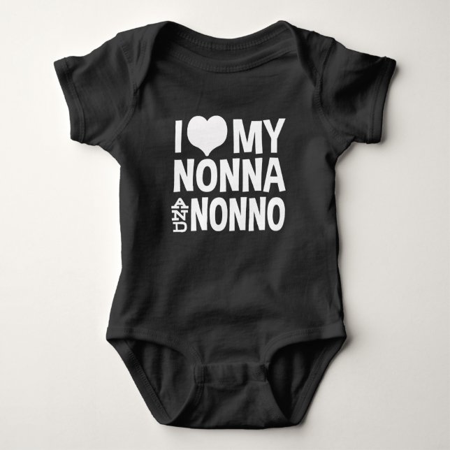 Body Para Bebê Eu amo minha Nonna e Nonno (Frente)