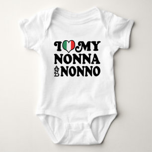 Body Para Bebê Eu amo minha Nonna e Nonno