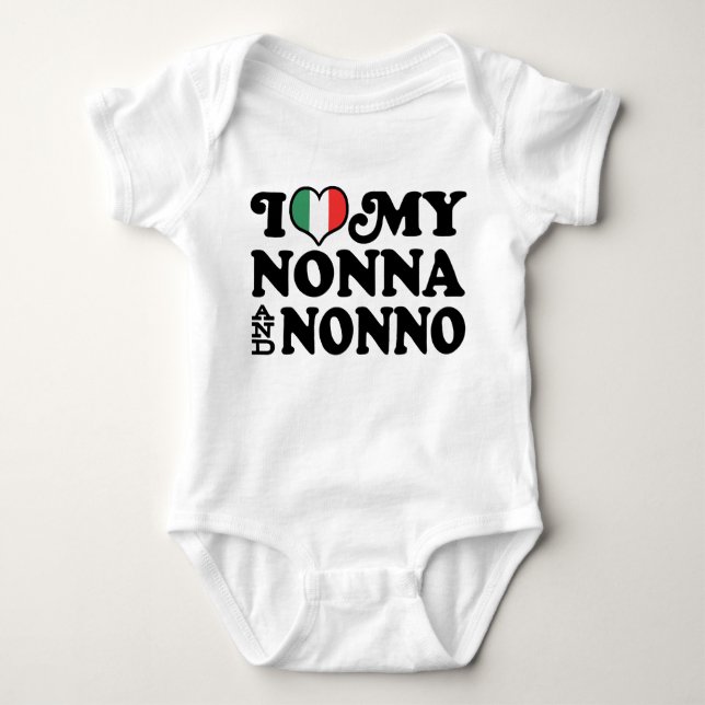Body Para Bebê Eu amo minha Nonna e Nonno (Frente)