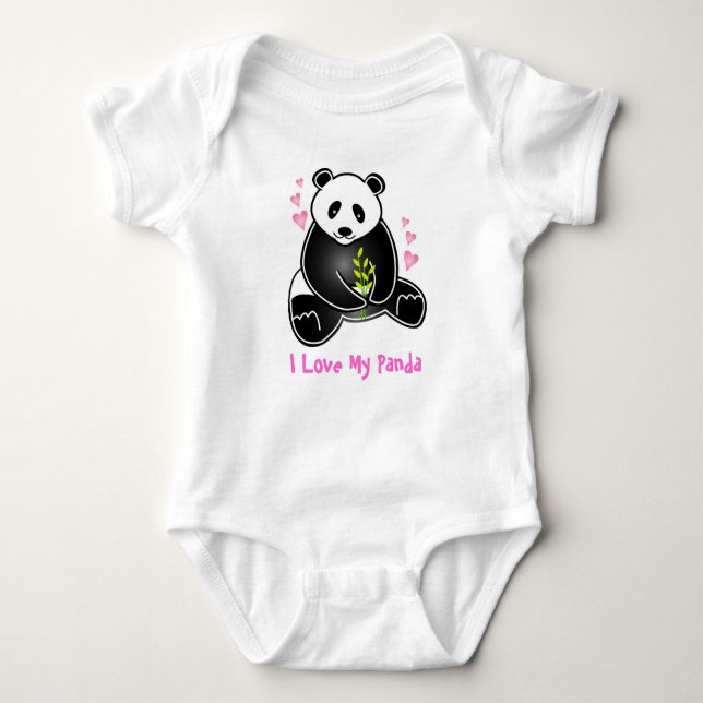 Body Para Bebê Eu amo minha panda (Frente)
