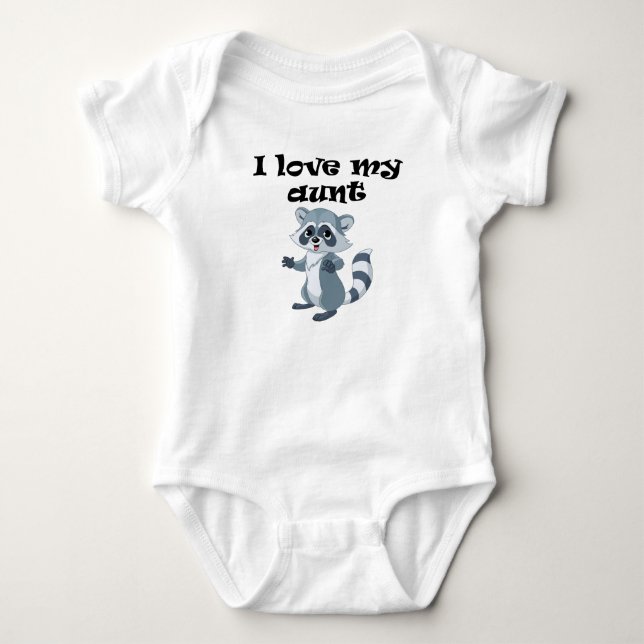Body Para Bebê Eu amo minha tia Guaxinim (Frente)