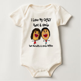Body Para Bebê Eu amo minha tia louca e o tio Cartoon