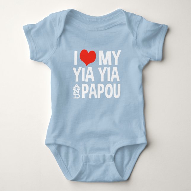 Body Para Bebê Eu amo minha Yia Yia e Papou (Frente)