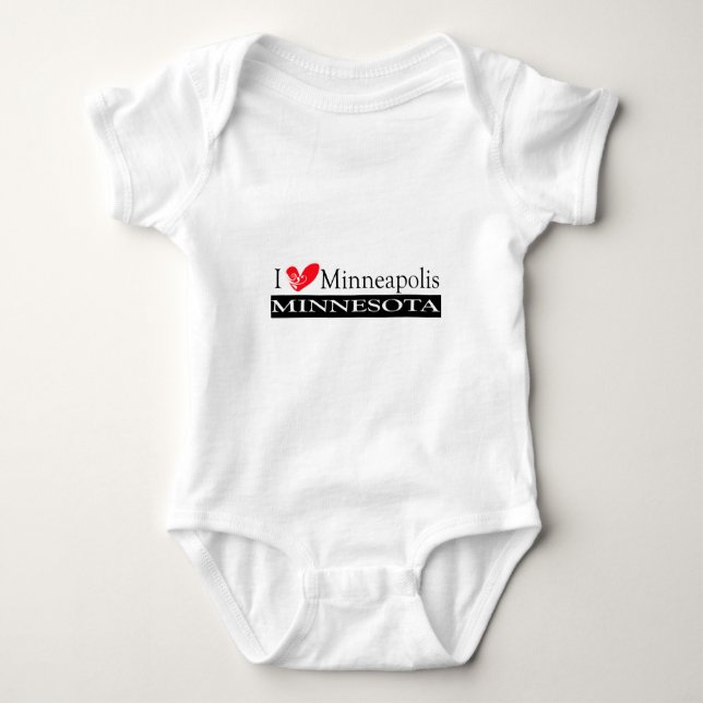 Body Para Bebê Eu Amo Minneapolis Minnesota (Frente)