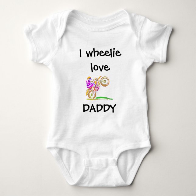 Body Para Bebê Eu Amo Muito Papai Motocross Baby Bodysuit (Frente)