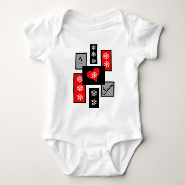 Body Para Bebê Eu Amo Neve (Frente)