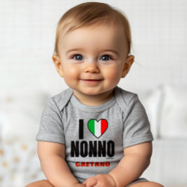 Body Para Bebê EU AMO NONNO Presente Personalizado para Avô Itali