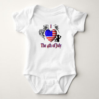 Body Para Bebê Eu Amo o 4 de Julho