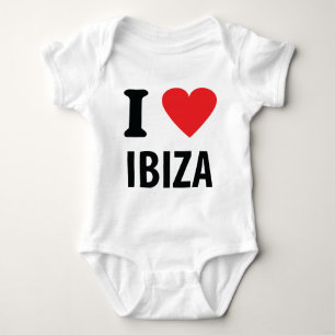 Body Para Bebê Eu amo o ícone de Ibiza