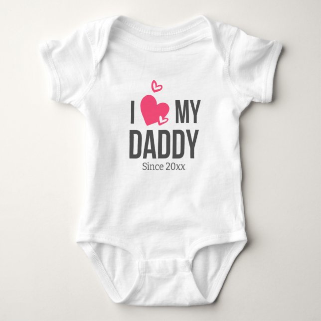 BODY PARA BEBÊ EU AMO O MEU BEBÊ PAI ROUPAS TEXTO PERSONALIZADO (Frente)