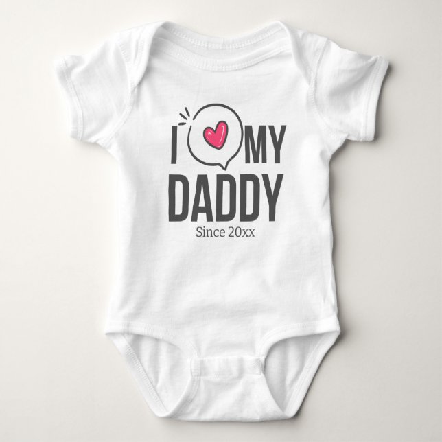 BODY PARA BEBÊ EU AMO O MEU BEBÊ PAI ROUPAS TEXTO PERSONALIZADO (Frente)