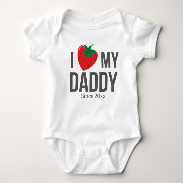 BODY PARA BEBÊ EU AMO O MEU BEBÊ PAI ROUPAS TEXTO PERSONALIZADO (Frente)