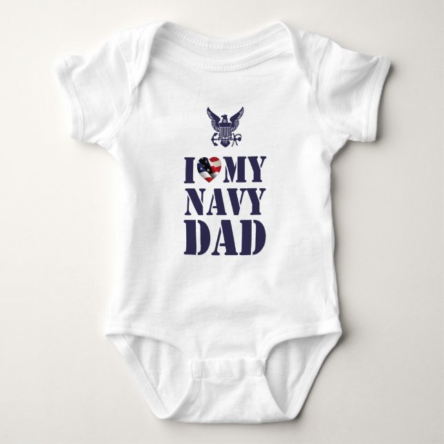 BODY PARA BEBÊ EU AMO O MEU PAI MARINHO (Frente)
