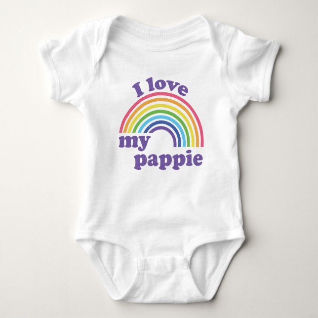 Body Para Bebê Eu Amo O Meu Papá - Cute Rainbow (Frente)