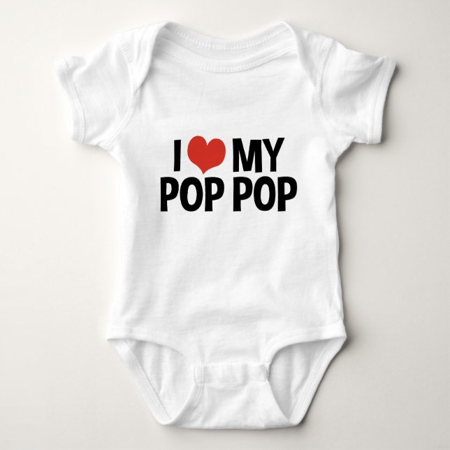 Body Para Bebê Eu Amo O Meu Pop Pop (Frente)