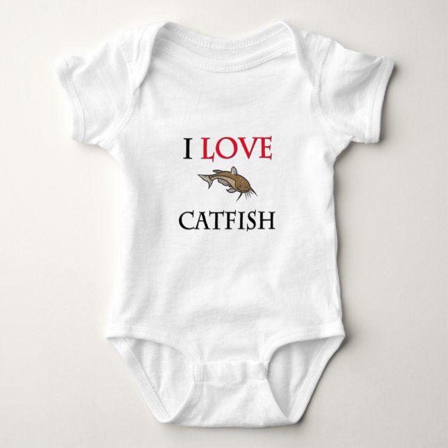 Body Para Bebê Eu amo o peixe-gato (Frente)