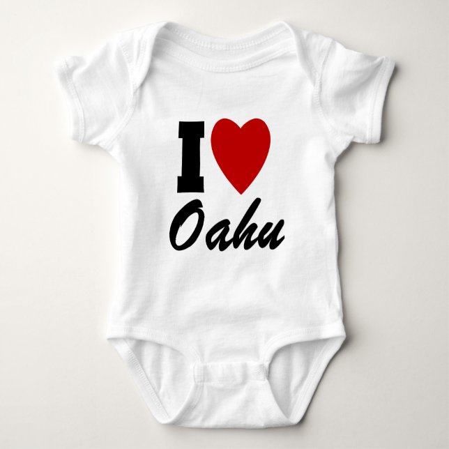 Body Para Bebê Eu Amo Oahu (Frente)