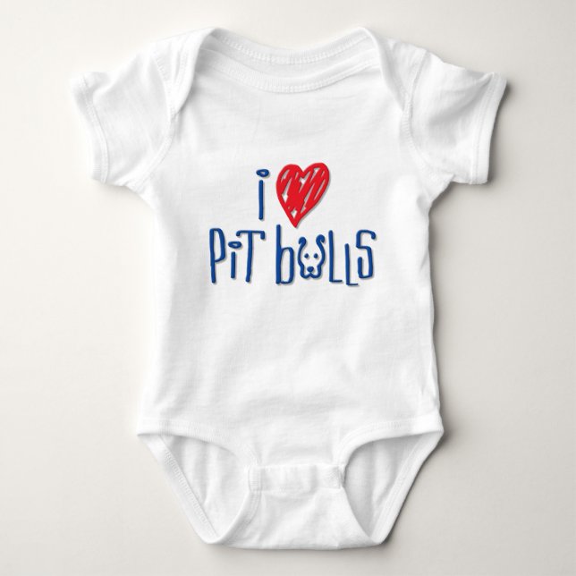 Body Para Bebê Eu amo pitbull (Frente)