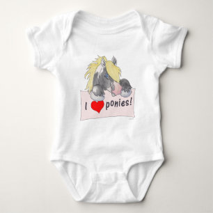 Body Para Bebê Eu amo pôneis!