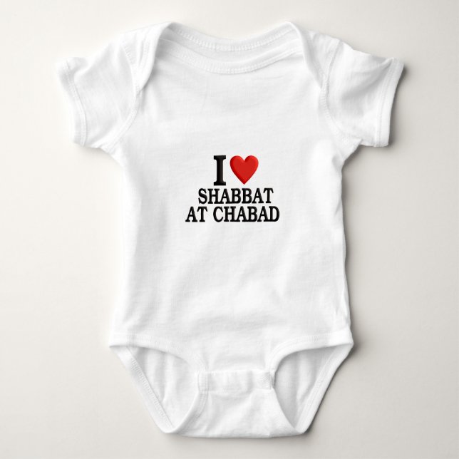 Body Para Bebê Eu amo Shabbat em Chabad (Frente)
