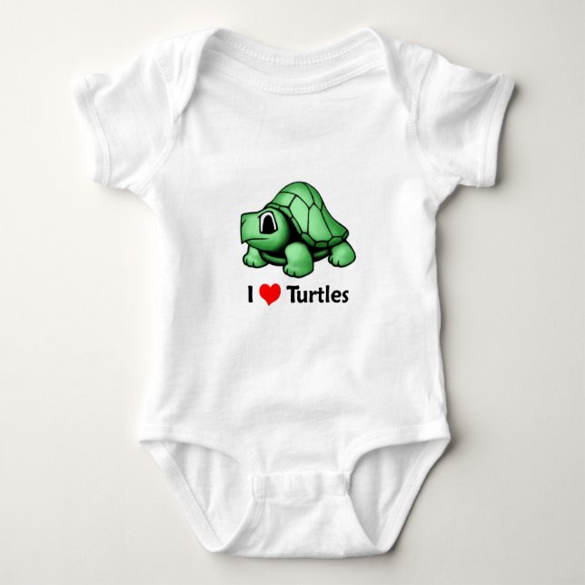 Body Para Bebê Eu amo tartarugas (Frente)