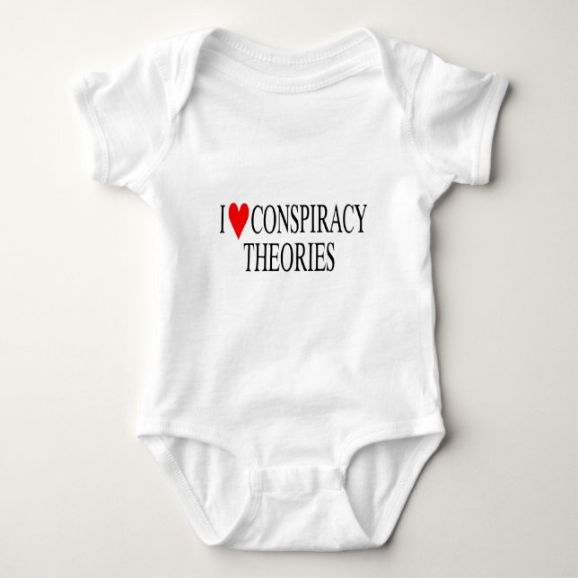 Body Para Bebê Eu amo teorias de conspiração (Frente)