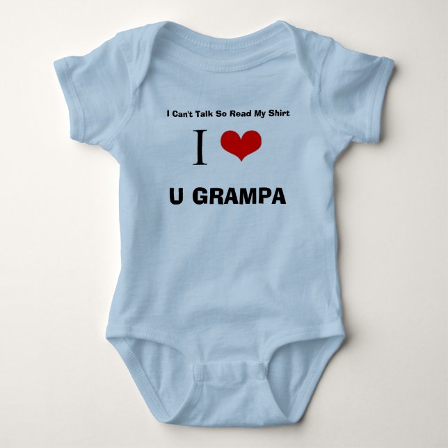 Body Para Bebê Eu amo U Grampa (Frente)