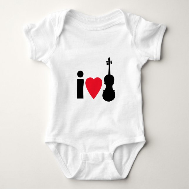 Body Para Bebê Eu amo violinos (Frente)