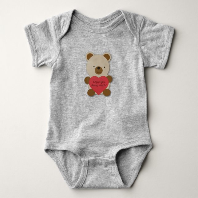Body Para Bebê Eu Amo Você Beber Muito Urso De Teddy (Frente)