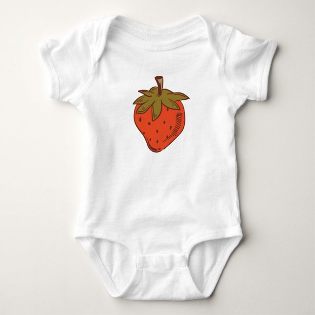 Body Para Bebê Eu amo você muito morango (Frente)