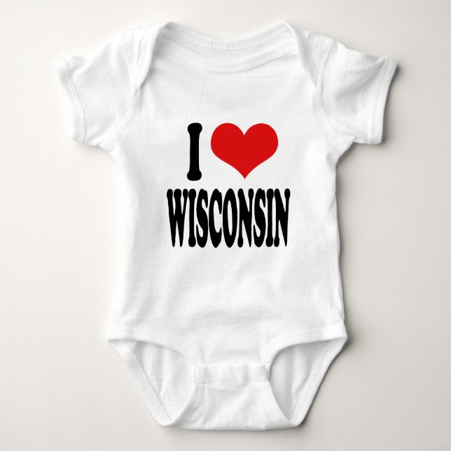 Body Para Bebê Eu amo Wisconsin (Frente)