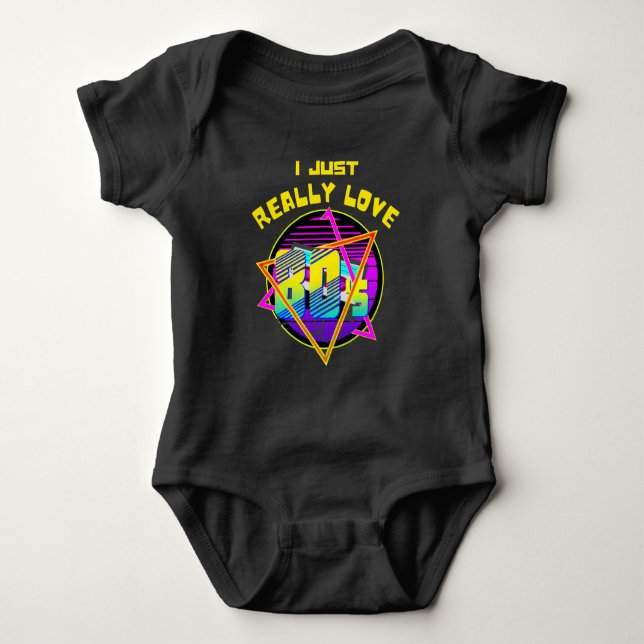 Body Para Bebê eu apenas realmente amo os anos 80 (Frente)