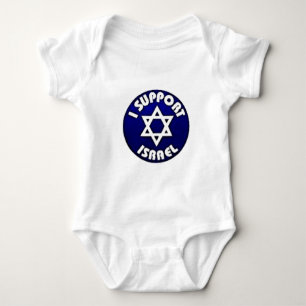 Body Para Bebê Eu apoio Israel - מגןדוד da estrela de David