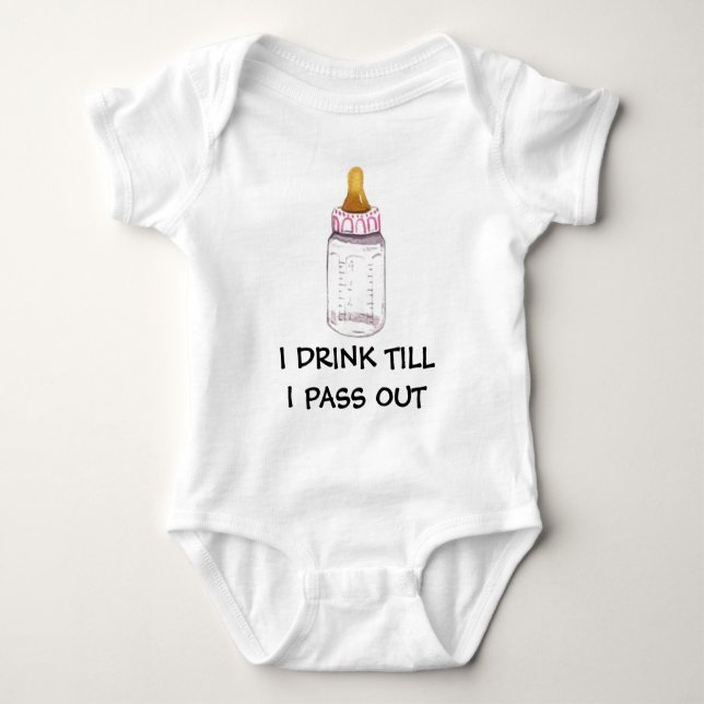 BODY PARA BEBÊ EU BEBO ATÉ QUE EU PASSAR PARA FORA (Frente)