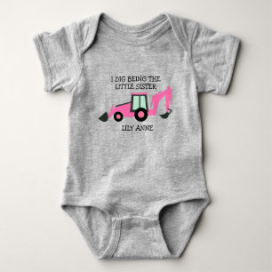 Body Para Bebê Eu cavei sendo a pequena irmã, mocinha rosa