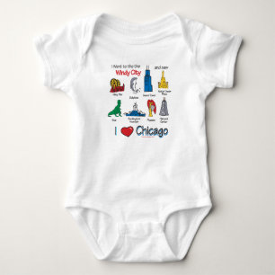 Body Para Bebê Eu coração Chicago