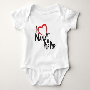 Body Para Bebê EU CORAÇÃO meus Nana e pop estalo, amo minhas av