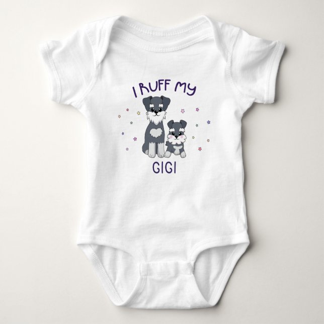 Body Para Bebê Eu Cuido da Minha Gigi - Cachorrinhos Fofos (Frente)