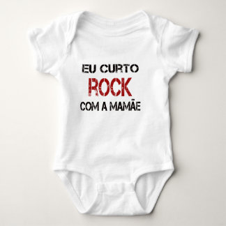 Body Para Bebê Eu Curto Rock com a mamãe