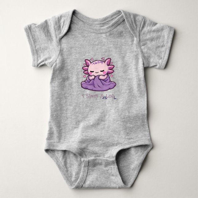 Body Para Bebê Eu Durmo Muito - Axolotl (Frente)