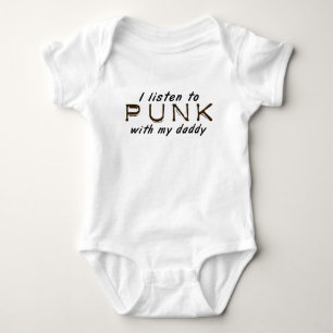 Body Para Bebê Eu escuto o PUNK com meu pai