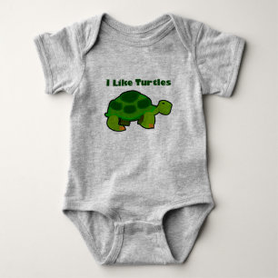 Body Para Bebê Eu Gosto De Tartarugas - Bebê Jersey - Roupa De Po