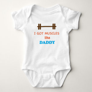 Body Para Bebê Eu obtive os músculos como o pai