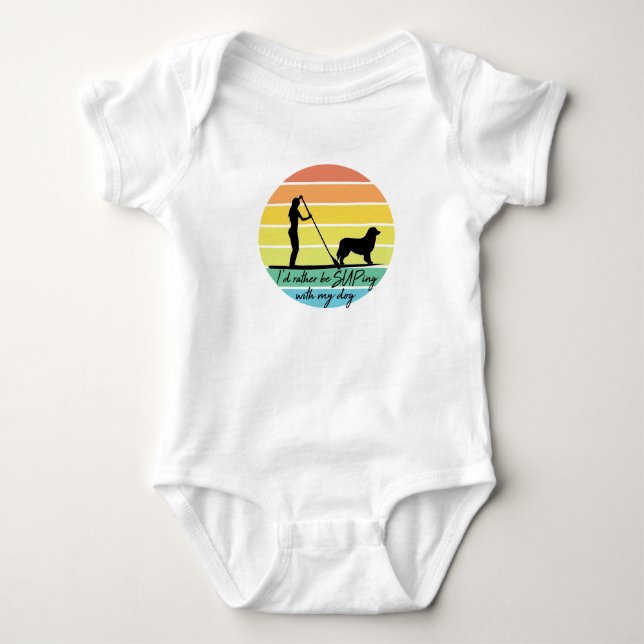 Body Para Bebê Eu Preferiria Estar SUPando Com Minha Cadela SUP G (Frente)